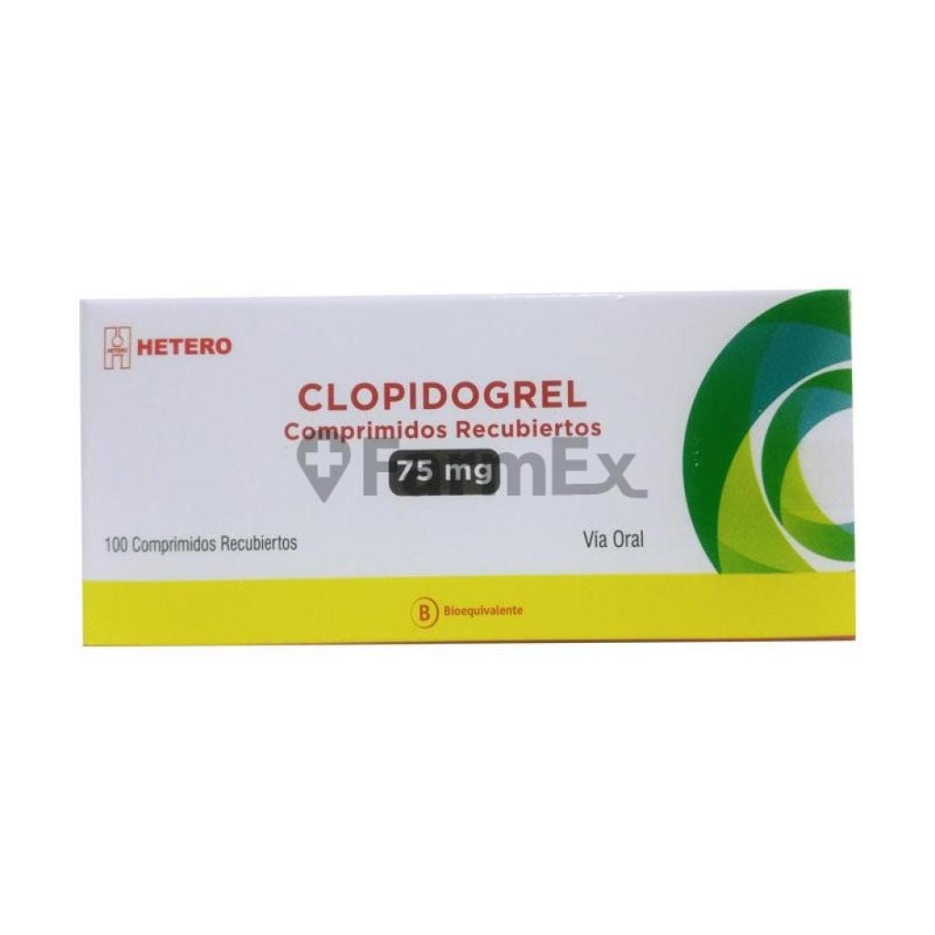 Clopidogrel 75 mg x 100 comprimidos "Ley Cenabast" Farmex-VidaTres-Persistente